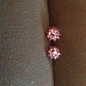 Betsey Johnson pink bow earrings